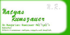 matyas rumszauer business card